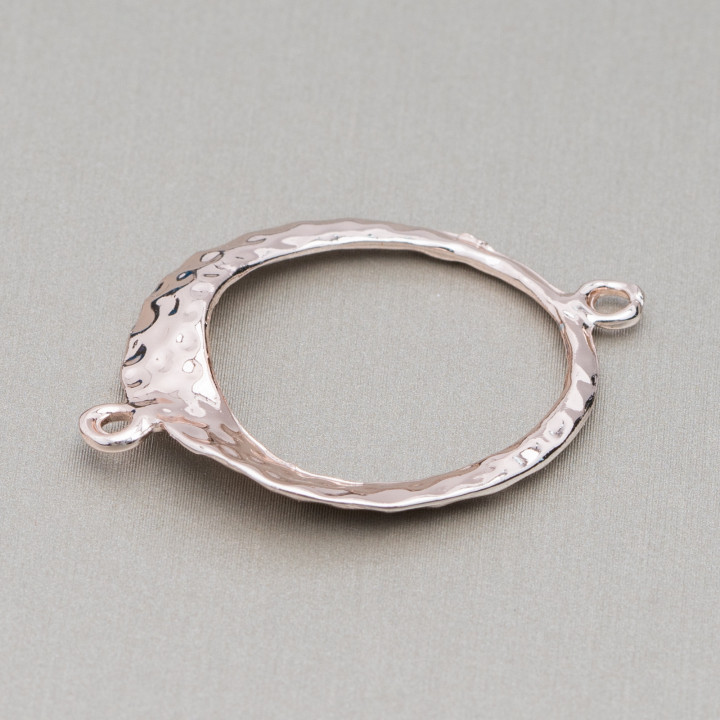 Composants Zamak Avec 2 Anneaux Créoles Usinés 27x35mm 40pcs Or Rose