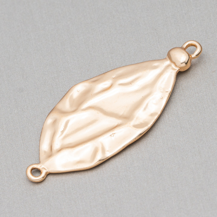 Componentes De Zamak Con 2 Anillos Leaf Beat 20x47mm 30uds Dorado Satinado