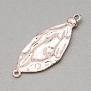 Zamak-Komponenten mit 2 Ringen Leaf Beat 20 x 47 mm 30 Stk. Helles Roségold