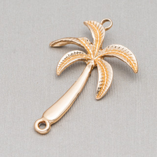 Zamak-Komponenten mit 2 Palmenringen 26 x 40 mm 30 Stk. Golden Light