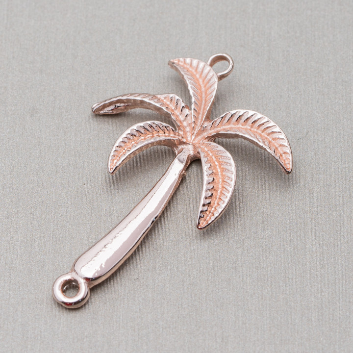 Componentes De Zamak Con 2 Anillos De Palma 26x40mm 30pzs Oro Rosa Claro