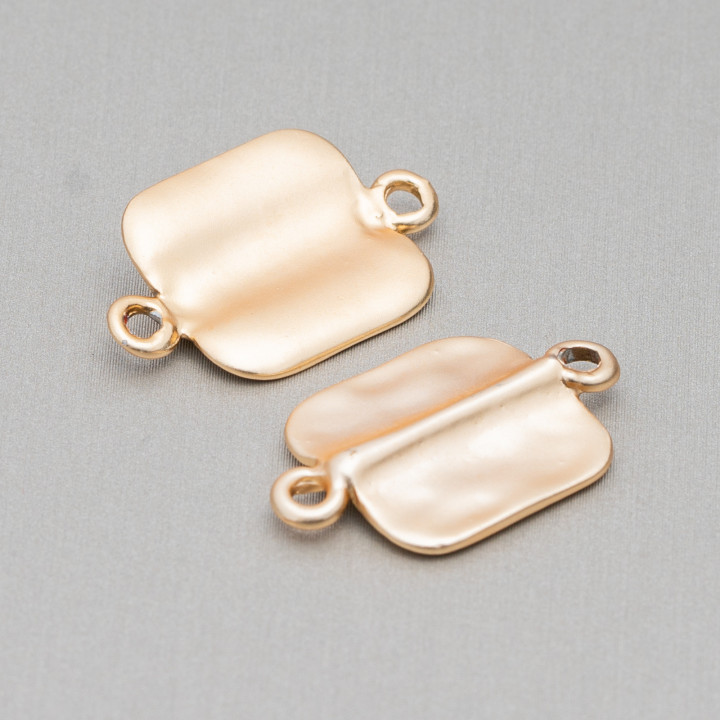 Componenti Di Zama A 2 Anellini Quadrato 15x24mm 45pz Dorato Light