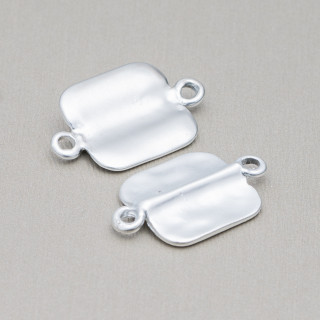Componentes De Zamak Con 2 Anillos Cuadrados 15x24mm 45pz Plata