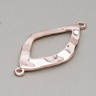 Zamak-Komponenten mit 2 Rautenringen 23 x 46 mm 30 Stk. Helles Roségold