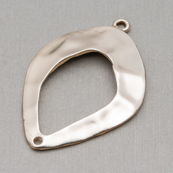 Componentes De Zamak Con 2 Anillos Romboidales Perforados 30x44mm 30pzs Golden Light