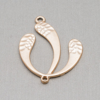 Fancy Leaf Zamak-Komponenten mit 2 Ringen 27 x 35 mm 40 Stk. Golden Light