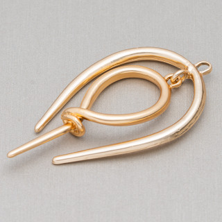 Zamak Iron Components With Loop 12pcs Light Golden