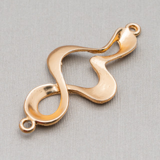 Zamak Composants Spirale Tressée Avec 2 Anneaux 22x46mm 30pcs Or Satiné