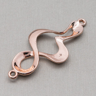 Zamak Components Twisted Spiral with 2 Rings 22x46mm 30pcs Light Rose Gold