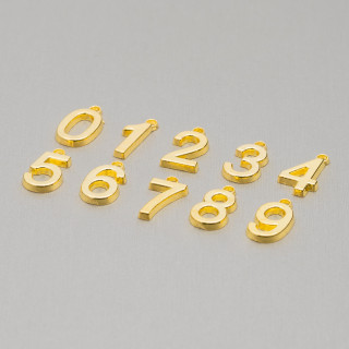 Composants Pendentifs Laiton Breloques Chiffres Mélangés 200g Doré Assorti