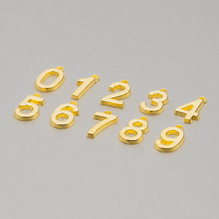 Componenti Pendenti Charms Di Ottone Numeri Misti 200gr Assortiti Dorato