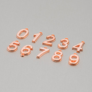 Pendant Components Brass Charms Mixed Numbers 200g Assorted Rose Gold