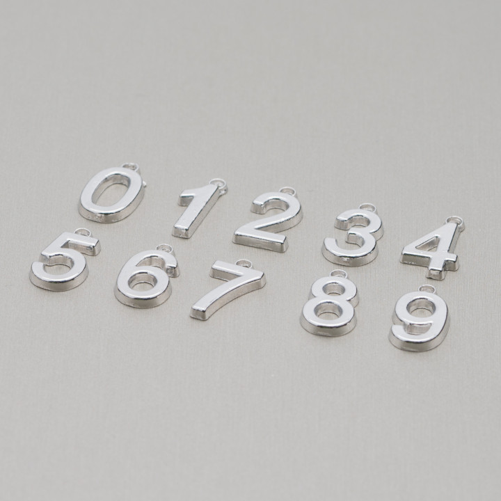 Componenti Pendenti Charms Di Ottone Numeri Misti 200gr Assortiti Rodiato