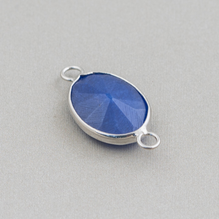 Juego de conectores de componentes de cabujón de piedras preciosas con 2 anillos ovalados de latón 10x27 mm 10 piezas