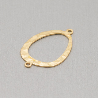 Connecteur Composant Bronze Forgé Triangle Irrégulier Avec 2 Anneaux 19x30mm 50Pcs