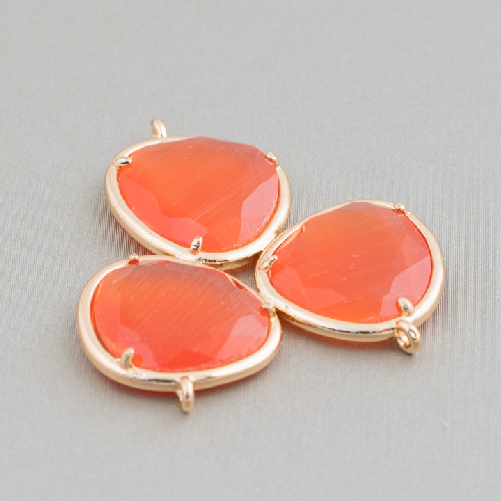 3 pièces 3 pièces connecteur de composant en Bronze oeil de chat Orange