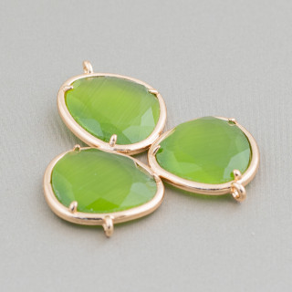 Acid Green 3pcs 3pcs Conector de componente de bronce ojo de gato
