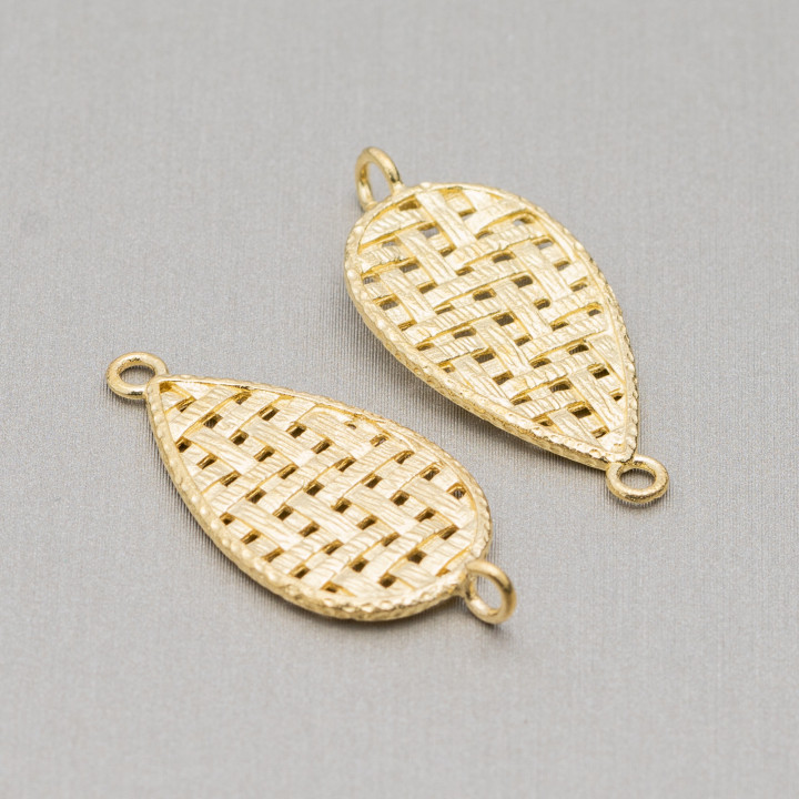 Bronze-Komponenten-Verbindungstropfen mit Korbgeflecht 13x18mm 24St