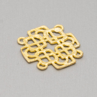 Connettore Componente Di Bronzo Grezzo Fantasia 26mm 18pz