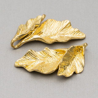 Connecteur de composants en bronze brut fantaisie à double feuille 18x32mm 14pcs