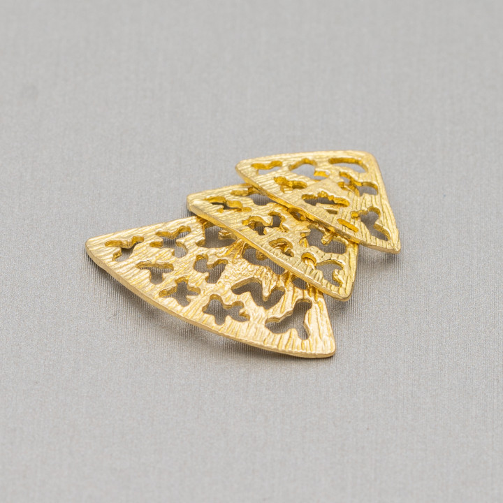 Raw Bronze Component Connector Fan Pattern 23x27mm 18pcs