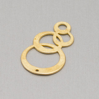 Round Brushed Bronze Component Connector 19x33mm 30pcs Golden