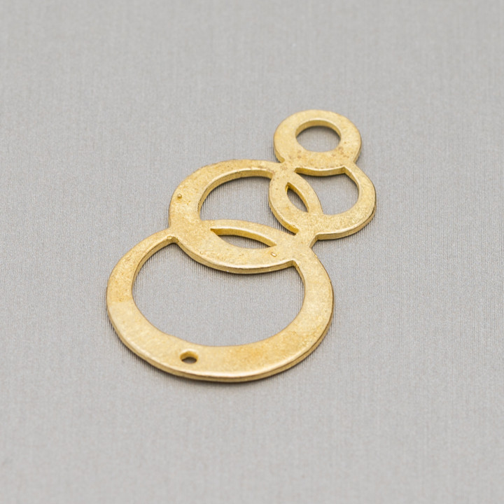 Connettore Componente Di Bronzo Spazzolato Tondo 19x33mm 30pz Dorato