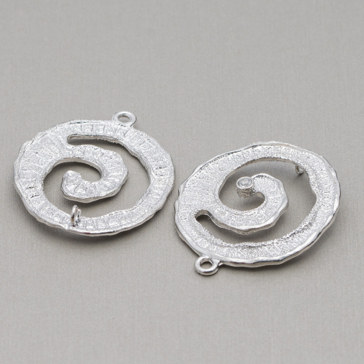 Connettore Componente Di Ottone Con Zircone Cerchio 29x35mm 10pz