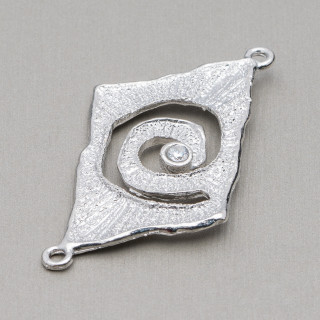 Messing-Komponentenverbinder mit rechteckigem Zirkonia 35x55 10 Stück Rhodium