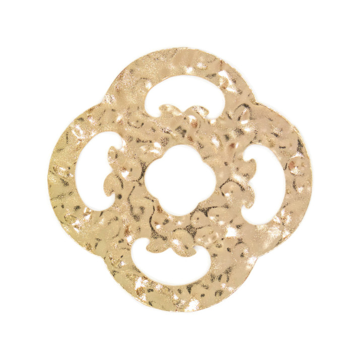 Connecteur de composant de plaque en bronze forgé 25pcs trèfle à quatre feuilles 45mm