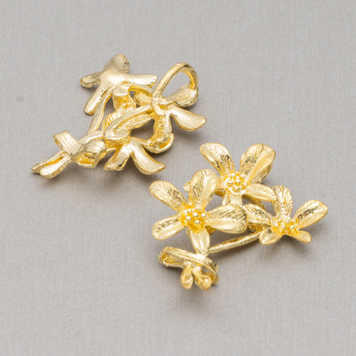 Connettori Componenti Di Bronzo A Fiore 25x30mm 12pz