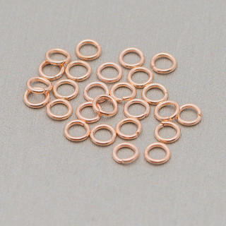Bagues Comptoir Mailles Acier Ouvert 0.7x4mm 50gr Or Rose