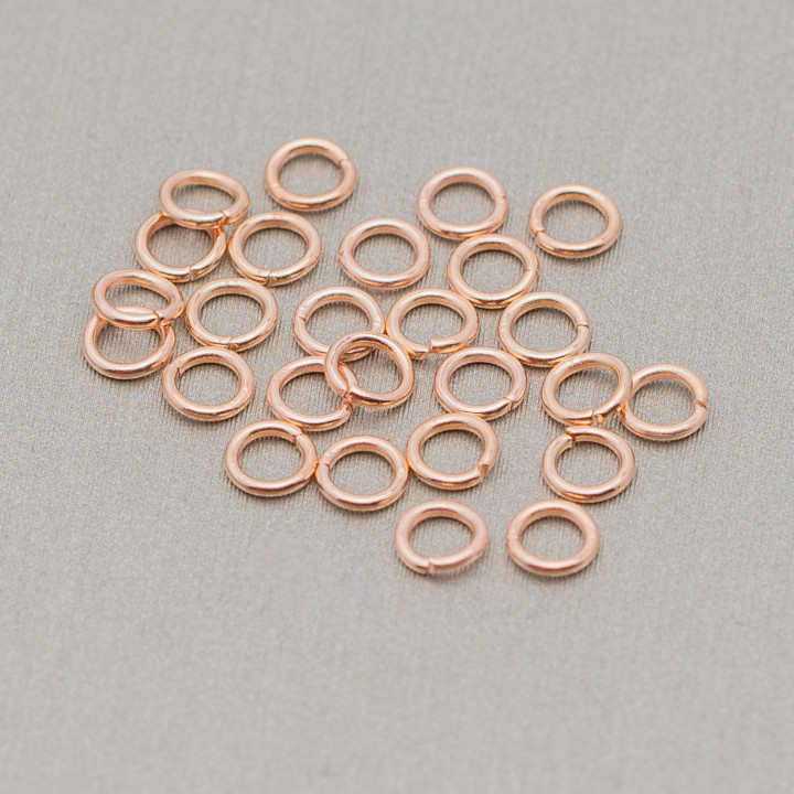 Gegenmaschenringe offener Stahl 0,8x6mm 50gr Roségold