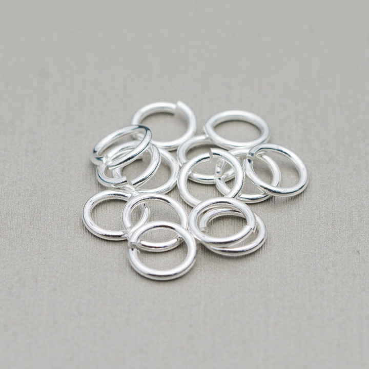 Open Brass Rings Thickness 0.6mm Diameter 4mm 1000g Silver Plated