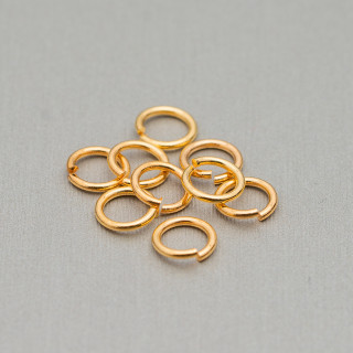 Gegenmasche Offene Messingringe Dicke 0,9 mm Durchmesser 6 mm 100 g 1200 Stk. Golden