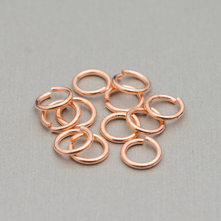 Anneaux Contre-Maillons Ouverts Laiton Epaisseur 0,9mm Diamètre 6mm 100gr 1200pcs Or Rose