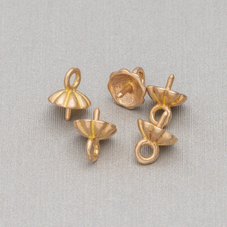 Coppetta Per Pendente Di Bronzo Fiore Con Perno 7,2x4,5mm 63gr 500Pz
