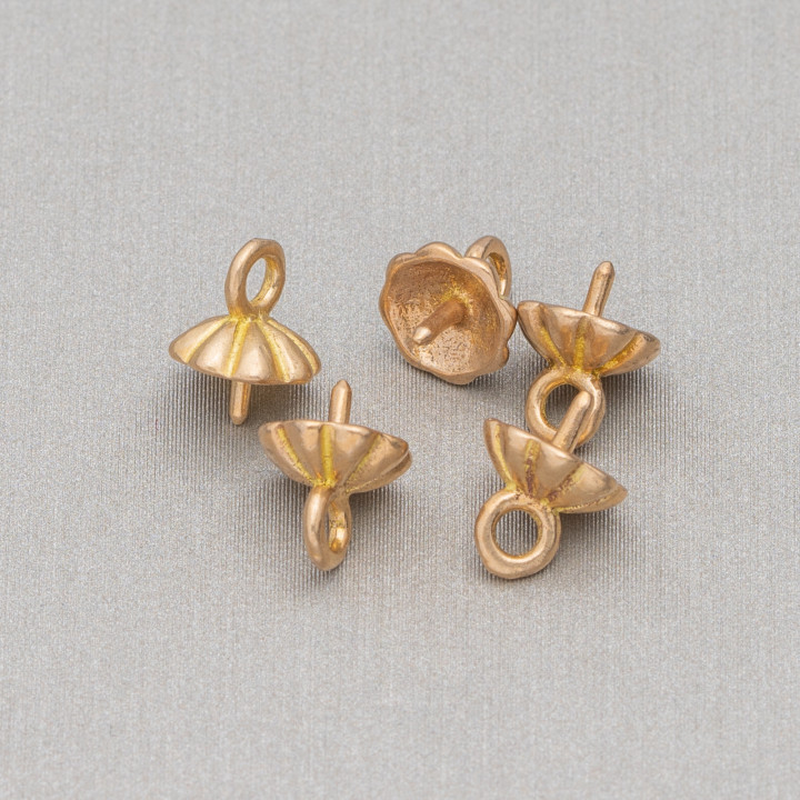 Coupe Pour Pendentif Fleur En Bronze Avec Pin 7,2x4,5mm 63gr 500Pz