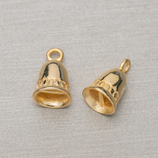 Becher aus Silber 925 Glocke 07x12mm 10St Golden