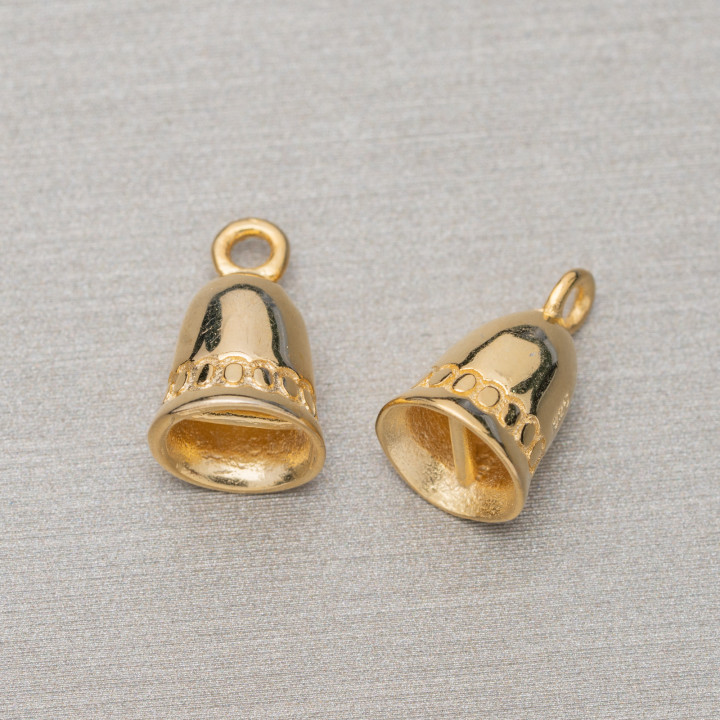 Becher aus Silber 925 Glocke 07x12mm 10St Golden