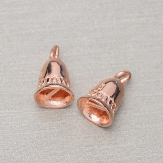 Copas De Plata 925 Campana 07x12mm 10pcs Oro Rosa