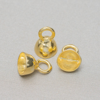 Copas Plata 925 Con Lingote De Oro 8x10,5mm 10pcs