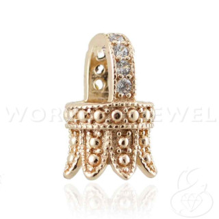 Coupelles En Argent 925 Avec Barre Avec Zircons 10x15mm 4pcs Or Rose