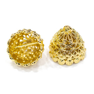 Coupelles Filigrane Dome Bronze Avec Anneau 15x16mm 18Pz Mod2