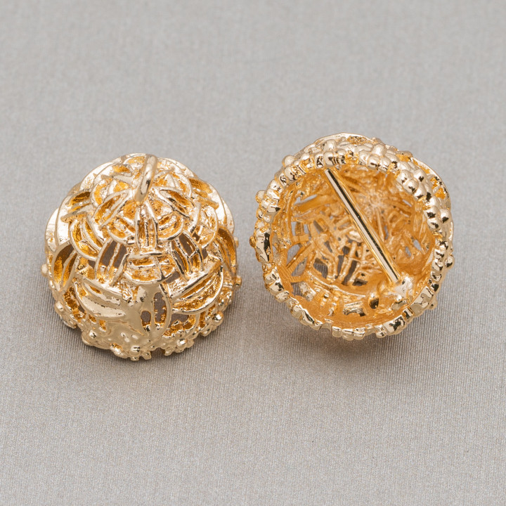 Coupelles Filigrane Dome Bronze Avec Anneau 15x16mm 18Pz Mod3