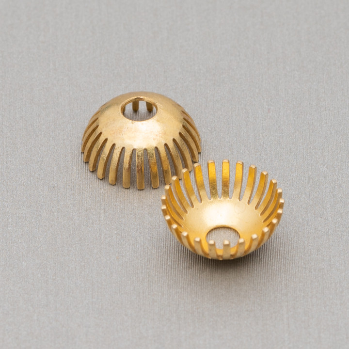 Copas Abanico Bronce Perforado Puntas Largas 11mm 100Pz