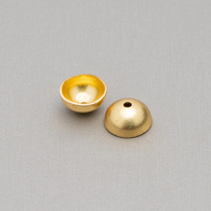Smooth Domed Bronze Cups With A Hole 14mm 70Pcs