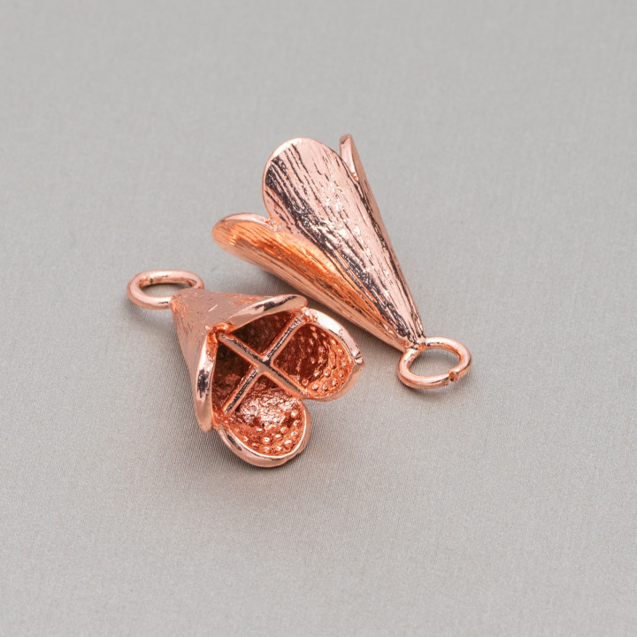 Konische Messingbecher mit Ring 16 x 26 mm 20 Stück Roségold