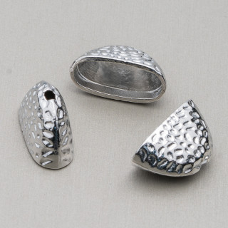 Wrought Brass Cups 11x24mm 26pcs Rhodium Plated