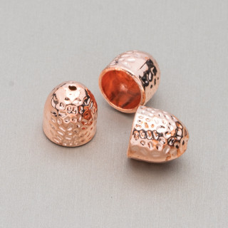 Coupelles En Laiton Martelé 13mm 42pcs Or Rose